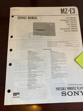 SONY MZ-E3 MZE3 MINIDISC PLAYER Service Manual FROM THE USA  ORIGINAL 