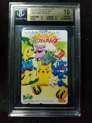 BGS 10 Pristine 2000 Pokemon Phone Card Japanese Hide & Seek