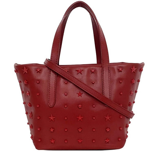 Jimmy Choo 2way bag Mini Sarah Red Leather Studs Limited Edition 