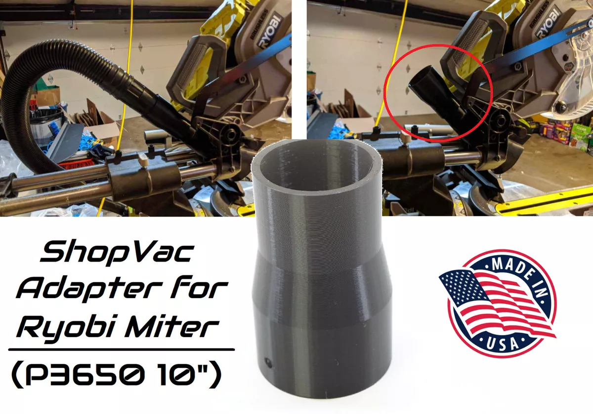 Ryobi miter saw shop vac adapter deals