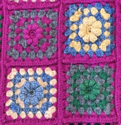 Vintage Granny Square Afghan Crochet Multicolor Blanket Throw Colorful 47”x 49” - Picture 15 of 15