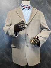 Oscar de la Renta SZ 46R Men  s Beige Wool/Cashmere /Nylon Sport Jacket Coat