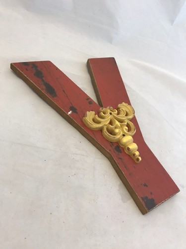 Make Market Alphabet Soup Decor Letter Y Cottage Style Red Vintage Looking - Picture 5 of 8