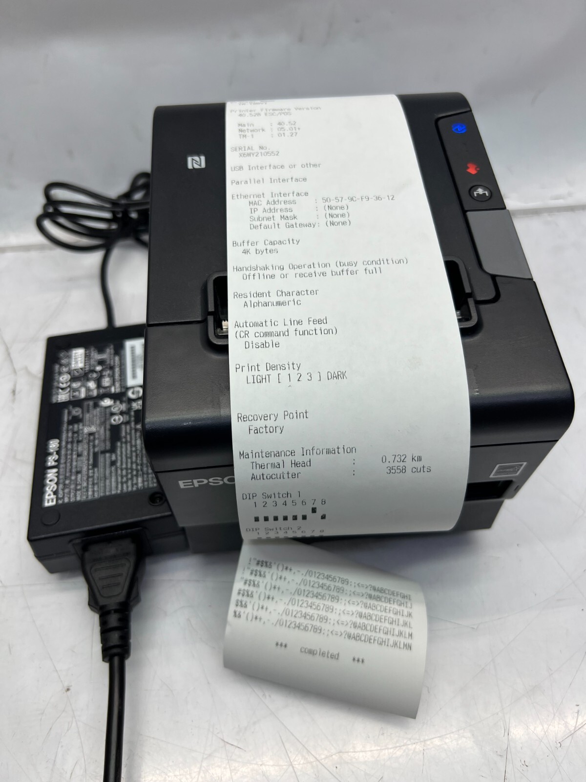 EPSON TMT88VI THERMAL RECEIPT PRINTER M338A W/ AC ADAPTER T5C5 eBay
