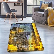 3D Yellow Gray Texture NAO10798 Game Rug Mat Elegant Photo Carpet Mat Fay