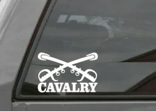 U.S. Army Cavalry Crossed Sabers Window Vinyl Decal Sticker