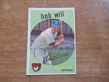 1959 TOPPS BOB WILL #388 ROOKIE CARD CHICAGO CUBS HIGH GRADE NO CREASES. rookie card picture