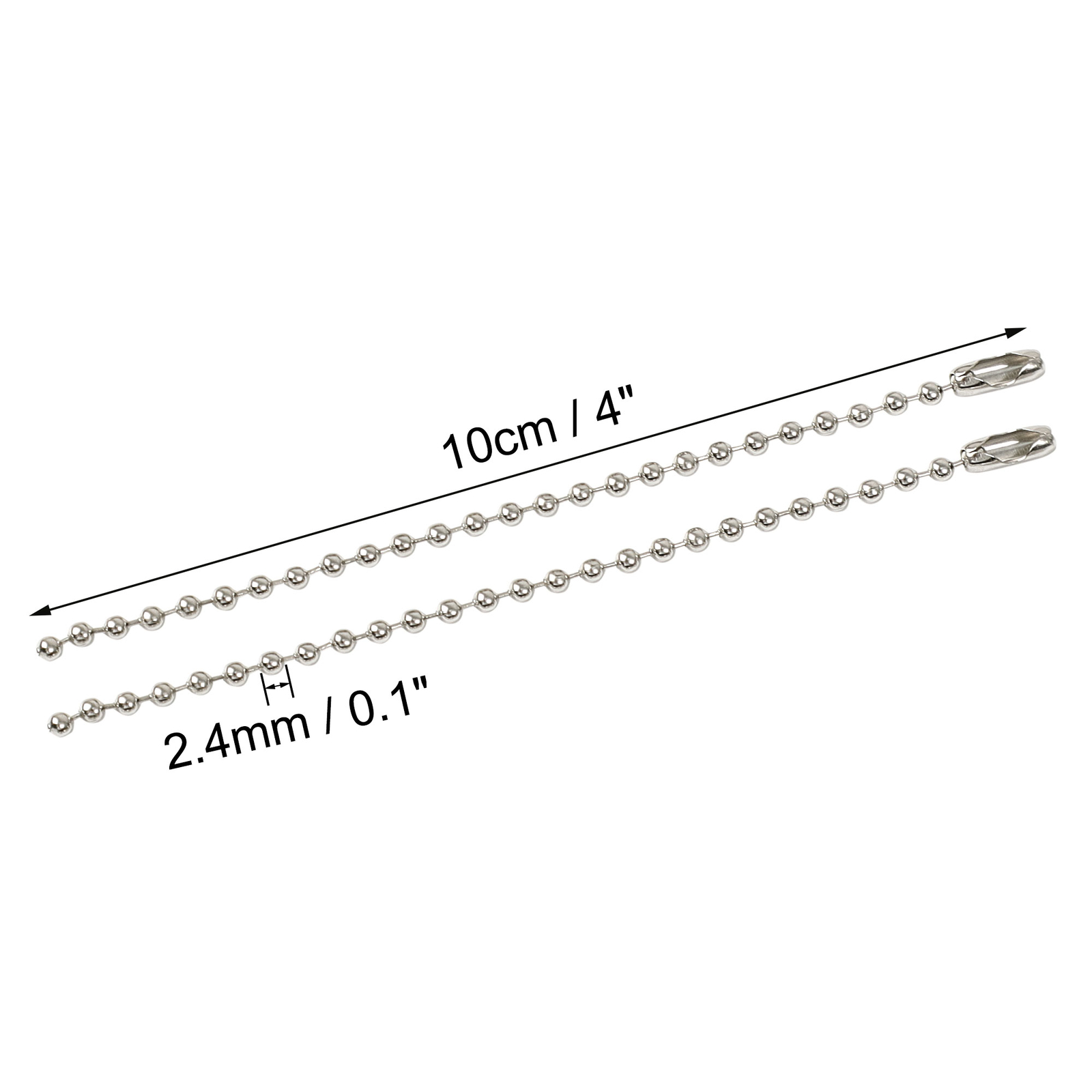 Stainless Steel Logo Bead Ball Chain Keychain Connector 4 Inche Long