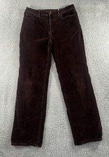 Talbots Velvet Pants Women 10 Stretch Mid Rise Straight Leg Embellished