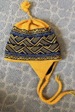 Vintage Vermont Originals Hand Crafted 100 Wool Beanie Yellow Winter Hat USA