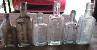 #ad Set 6 Late 1800s Mold Blown CHAMBERLAIN#x27;S QUACK MEDICINE Bottles $26.95