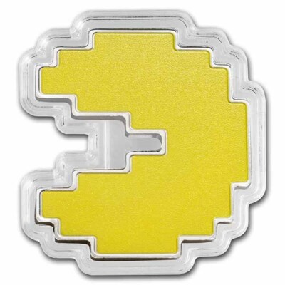 1 oz .999 Silver OFFICIAL COLORIZED PAC-MAN SHAPED STACKABLE 2