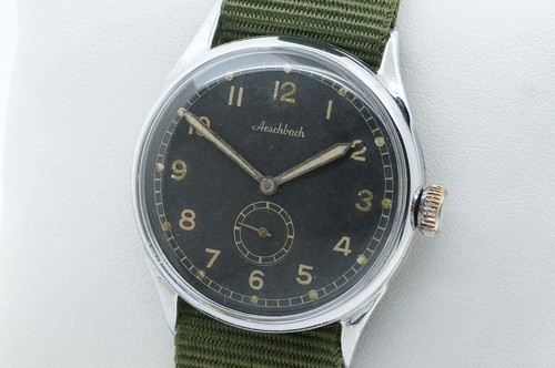 Aeschbach WW2 Muster Wehrmacht & Luftwaffe Dienstuhr - Bild 7 von 8