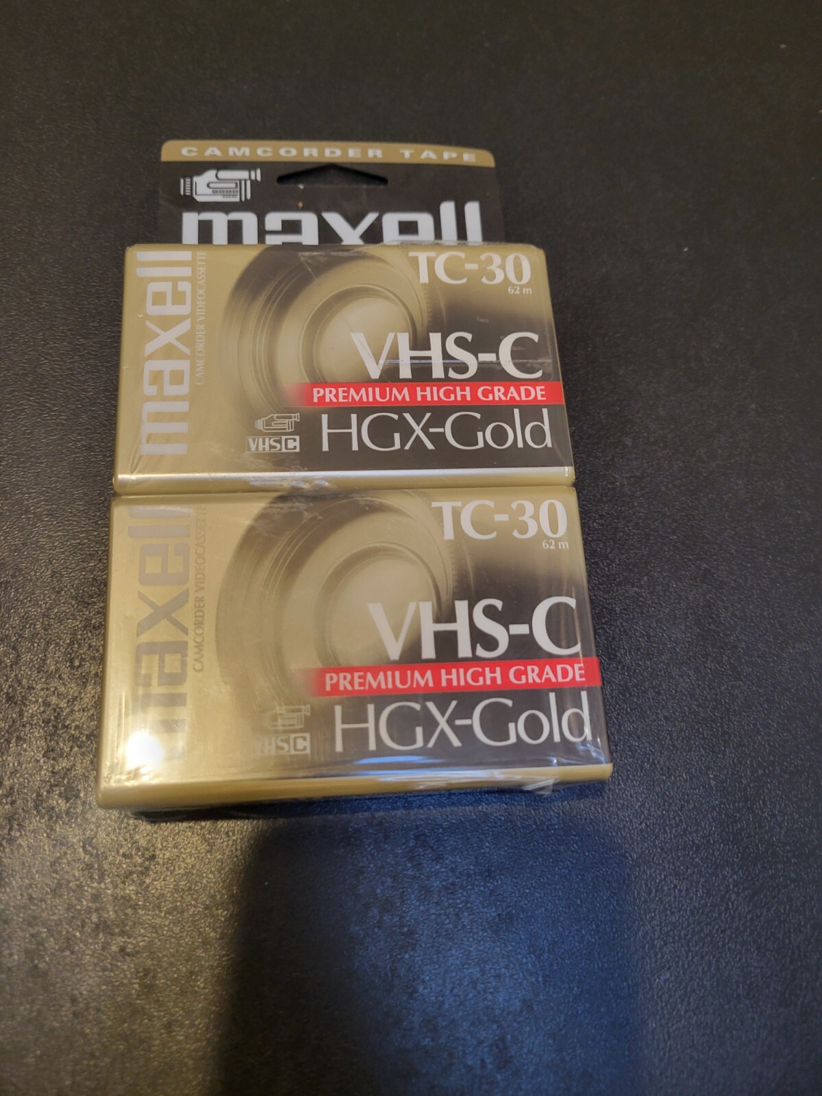 Maxell Camcorder Tape TC-30 VHS-C Premium High Grade HGX-Gold 2 Cassettes NEW-image