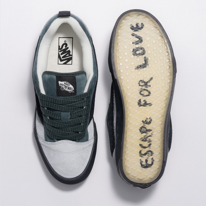 New Vans x Bolin Knu Skool Shoes - Green/ Grey (VN000CS0Z0X