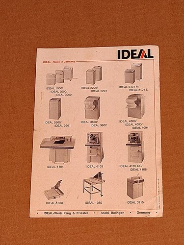 Ideal 3915-95 Guillotine Papierschneider Bedienungsanleitung Manual Germany 1995 - Bild 8 von 8