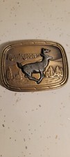 REMINGTON RIFLE DEER BUCK ELKIN HUNTER GUN WESTERN 1970s VINTAGE BELT BUCKLE