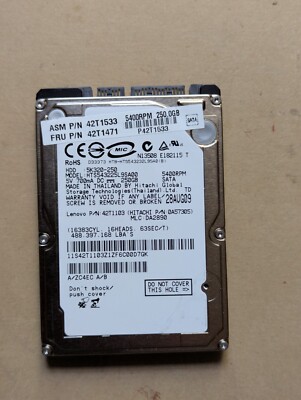 Hitachi HTS543225L9SA00 250GB 2,5'' HDD Festplatte 5400rpm SATA 8MB 5k320-250