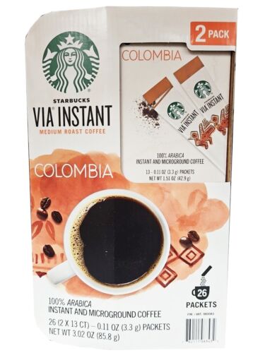 Starbucks Instant Medium Roast Colombia Coffee - 26 Counts - Picture 1 of 2