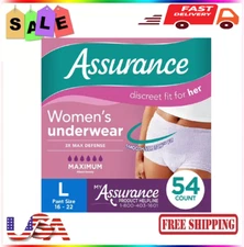 Assurance Women's Incontinence & Postpartum Underwear, L , Maximum Absorbency