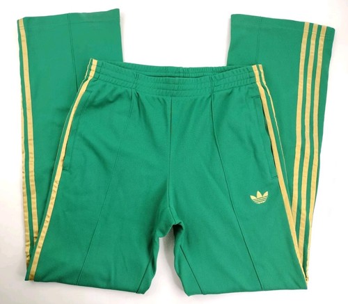 Vintage Adidas Pants Men’s Sz Medium Green Gold Trefoil Elastic Drawstring Waist