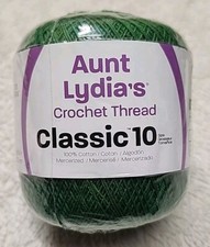 Coats Clark Aunt Lydia's Classic Crochet Thread Classoc Size 10 Myrtle Green