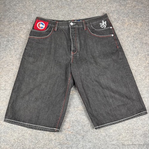 Pantalones Cortos de Jean Coogi 17" Jorts International Sydney Milan NY Denim Negros para Hombres 42