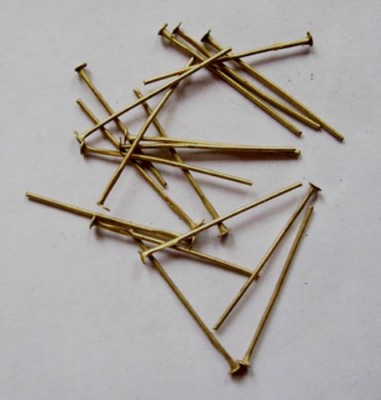 LOT de 180 TIGES CLOUS tête plate BRONZE 30mm SANS NICKEL boucles d/'oreilles