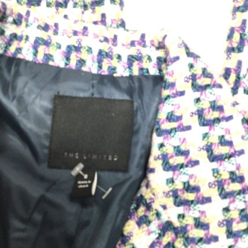 The Limited Womens Crop Jacket Sz 8 Designer 3 Button Wool Multicolor (3578) - Bild 5 von 5