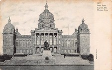 Des Moines IA Iowa State Capitol Early 1900s Downtown UNP DB Vtg Postcard Z2