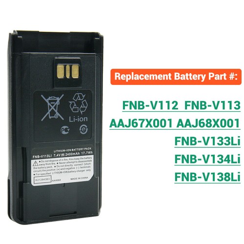 1X FNB-V113Li akumulator litowo-jonowy do radia Vertex VX-260 EVX-53 VX-451 VX-454 VX-456 - Zdjęcie 4 z 12