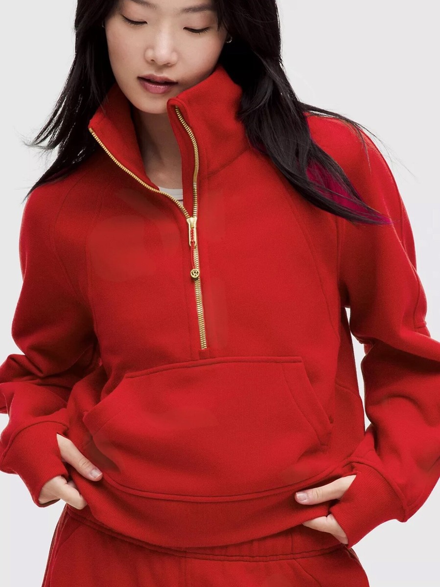 lululemon Scuba フルジップフーディ 赤 Lululemon Scuba Hoodie *Light Cotton Fleece - Dark Red - lulu fanatics