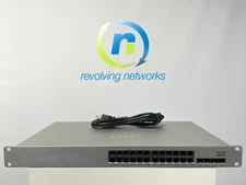 READ *Cisco Meraki MS210-24P-HW 24x Gigabit PoE MS210 Switch, Unclaimed -1 YR W