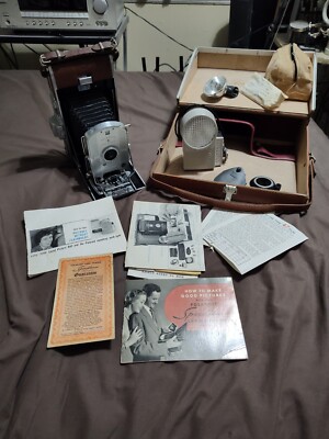 Vintage 1959 Polaroid Land Camera Speedliner Model 95B W/Case & Acc *ONE OWNER*