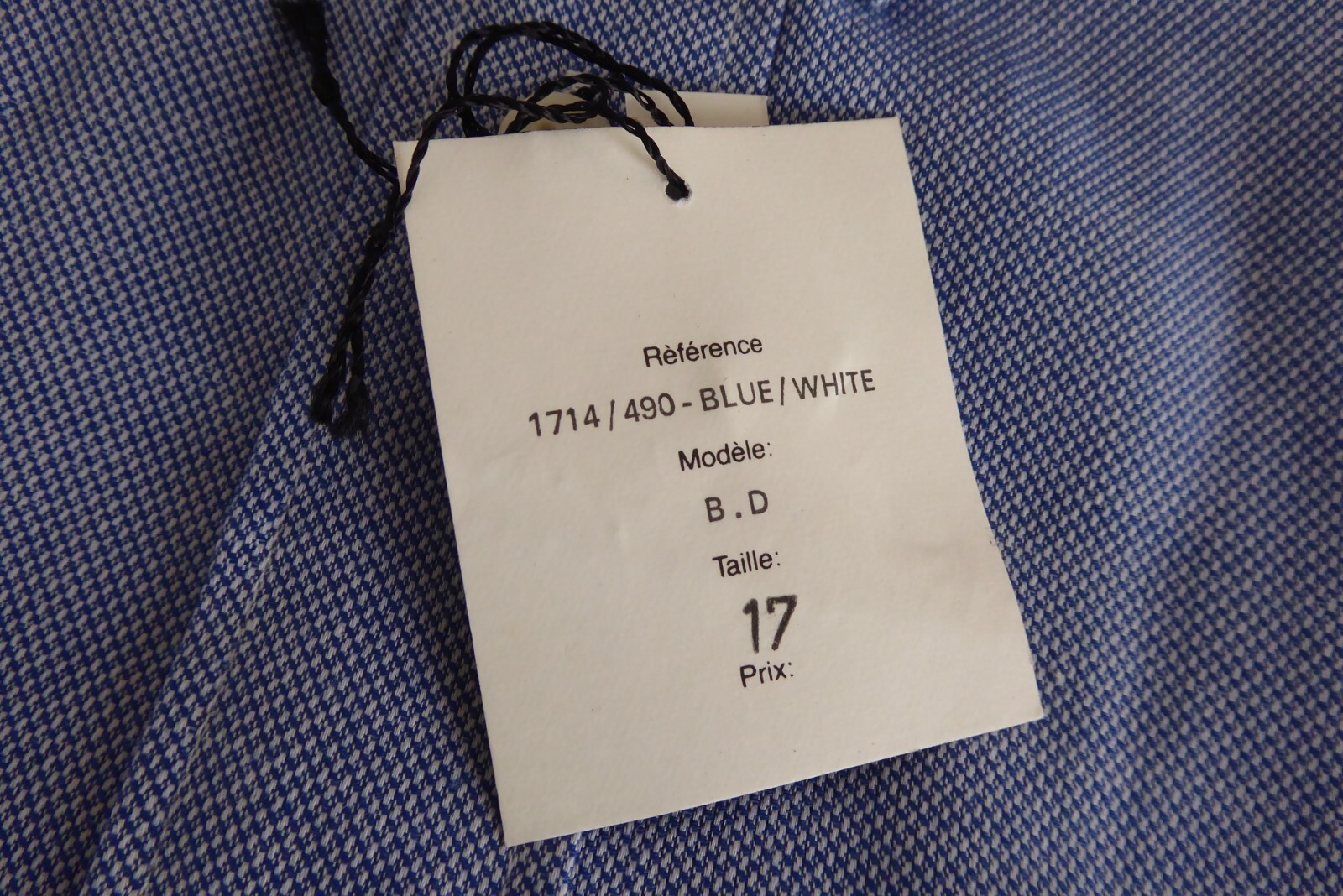 CAMICIA UOMO YSL YVES SAINT LAURENT BLU COTONE COLLETTO NUOVA CON ETICHETTA TAGLIA 17