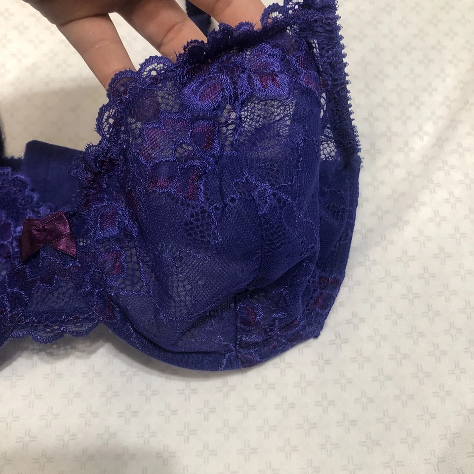 APT 9 фиолетовый чистый кружева без подкладки на косточках бюстгальтер женский размер 34DD фиолетовый бант сексуальный - Изображение 2 из 4