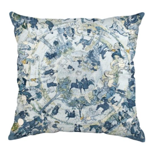 Knagsfa Chinoiserie Throw Pillow Cover 18"x18", Vintage Pillow Cover horses