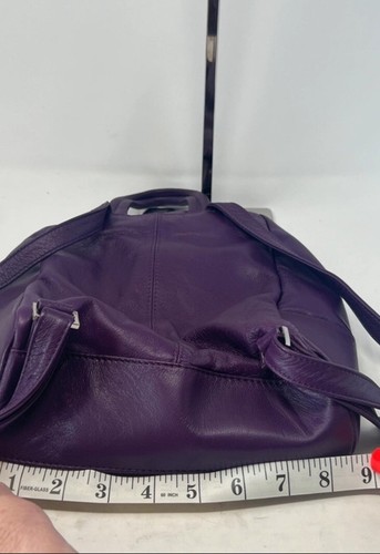 Piquadro Cuero Laptop Mochila Bolso Púrpura Mochila Bolso de Mano Viaje Excelente - Imagen 10 de 13