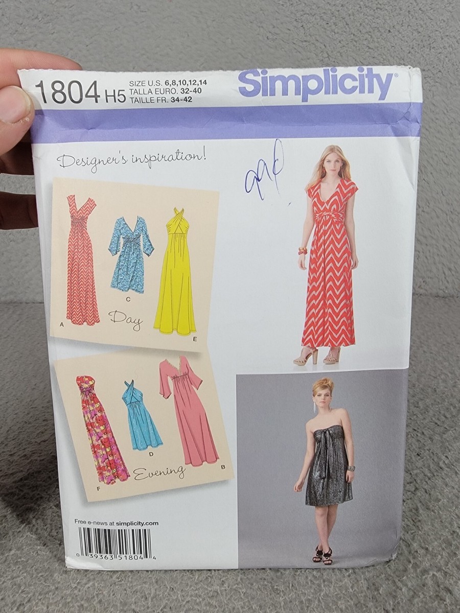 Simplicity 1804 Women's Knit Sun Dresses in Two Lengths Size 6-14 Uncut | eBay Simplicity 1804 Women's Knit Sun Dresses in Two Lengths Size 6-14 Uncut | eBay