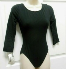 3/4 SLEEVE High Neck LEOTARD COTTON SPANDEX Girls sizes retail 28 shelflined