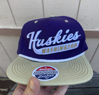 VTG 90s Zephyr Washington Huskies Rope Snapback Hat Wool Script