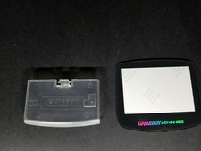 Transparent Clear battery Cover Logo  Glass Holo Screen for GameBoy Advance C37