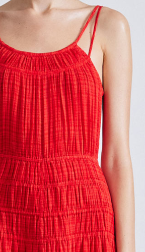 APIECE APART NWT $425 La Loma Smocked Sleeveless Tank Maxi Dress in Chili Red XS - Picture 2 of 8