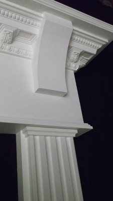 Wood Gas Arch Fireplace Mantel New Surround Primer White Antique