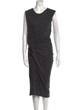 Isabel Marant Etoile Grey Ruched T Shirt Midi Dress Size Size 34 XS