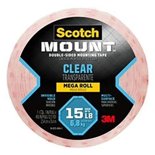 Scotch-Mount Clear Double-Sided Mounting Tape 2.54CM x 11.4M 70009125140 - image 2 of 2