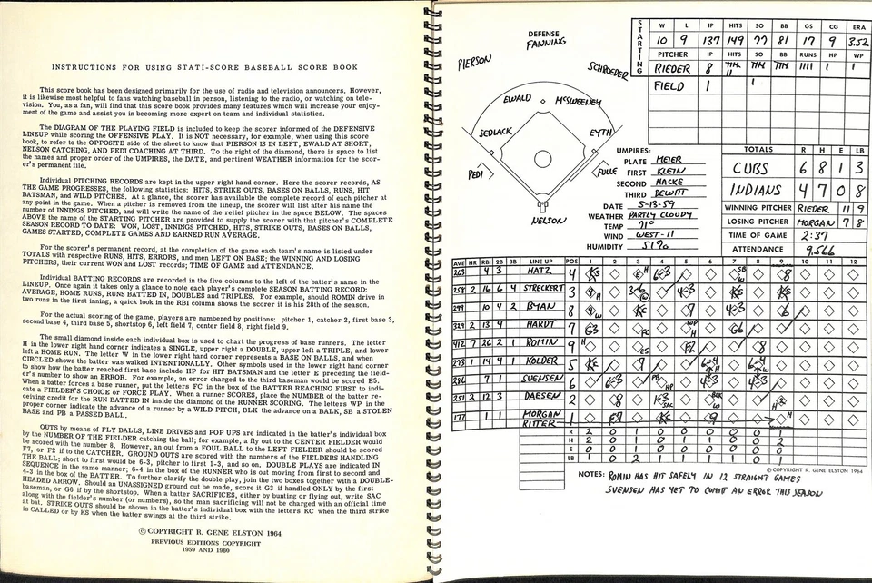 Original 1964 Houston Colt 45s Scorebook 40 Pages For Scoring 85538b26 - Image 3 of 4