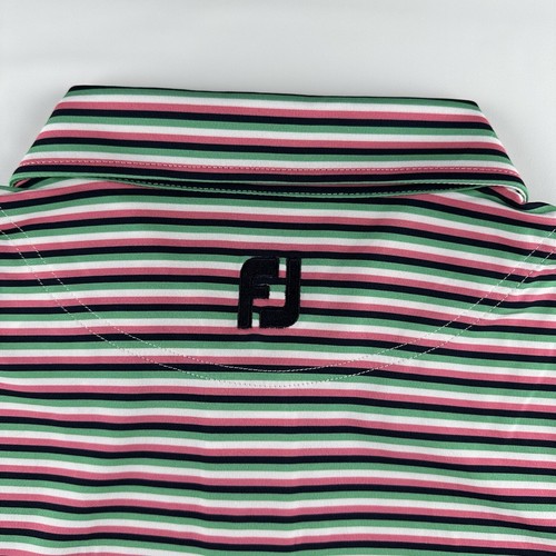 FootJoy FJ Men's Polo Shirt - Golf - Short Sleeve - Multicolor Stripe - XL - Picture 11 of 17