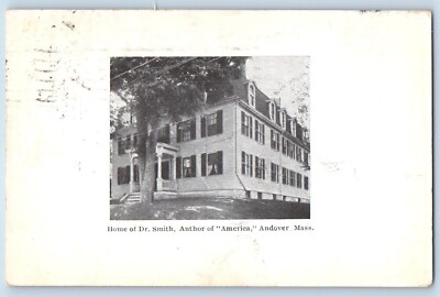 Andover Massachusetts Postcard Home Dr. Smith Author America Exterior View c1915