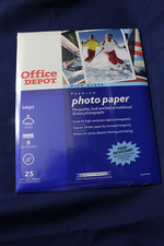 Office Depot High Gloss Premium Inkjet Photo Paper 8.5" X 11" 25 Sheets NEW